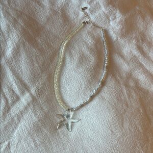 Silver and Clear Starfish Anthropologie Pendant Necklace